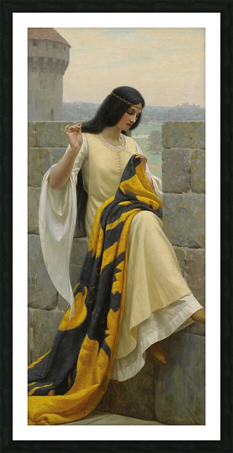 Stitching The Standard [1911] by Edmund Blair Leighton [1853–1922] Picture Frame print