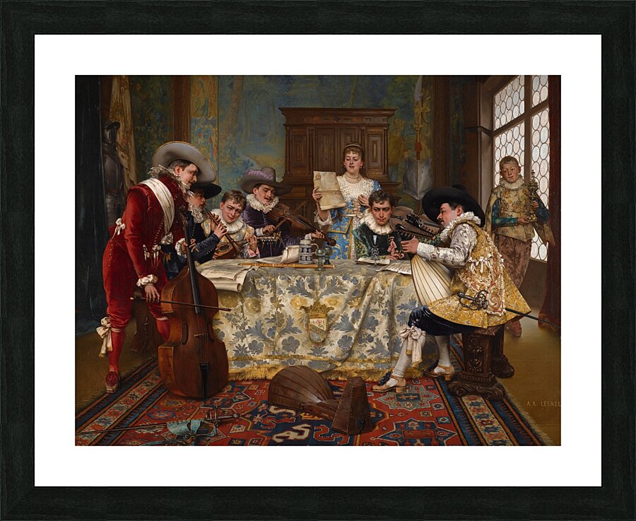 The Practice Recital by Adolphe–Alexandre Lesrel [1839–1929] Picture Frame print
