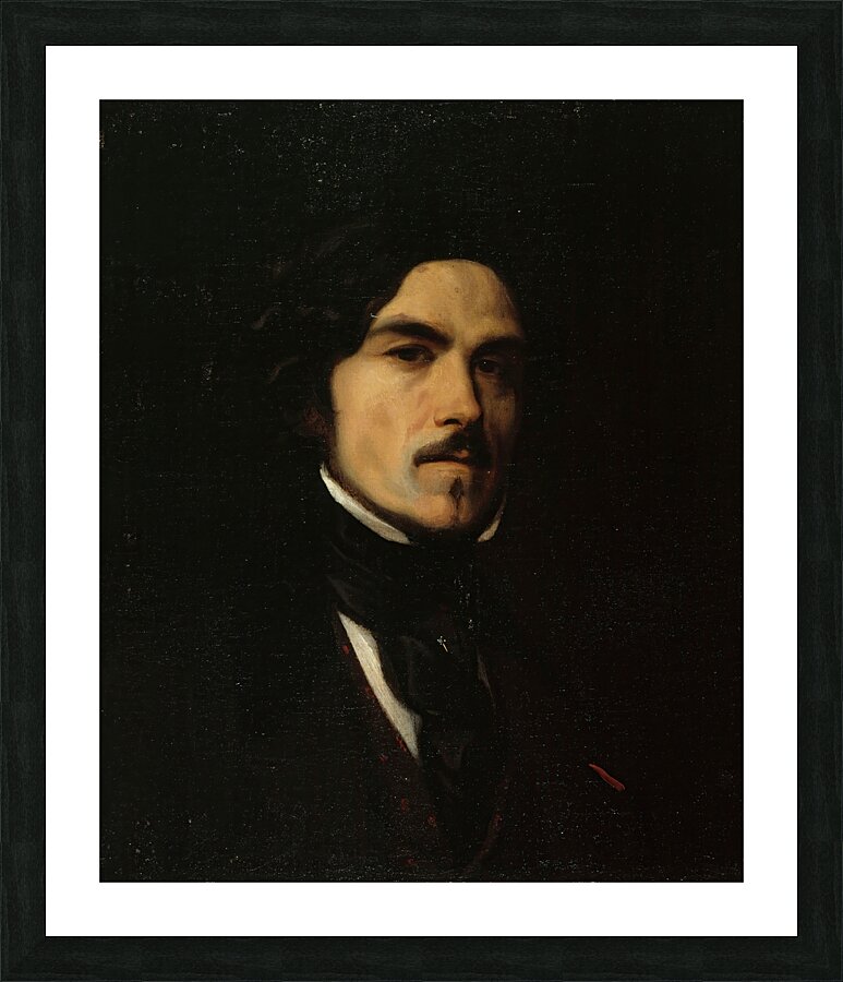 Portrait d’Eugène Delacroix [1798–1863]. Peintre [1840] by Emile Champmartin [1797–1883] Picture Frame print