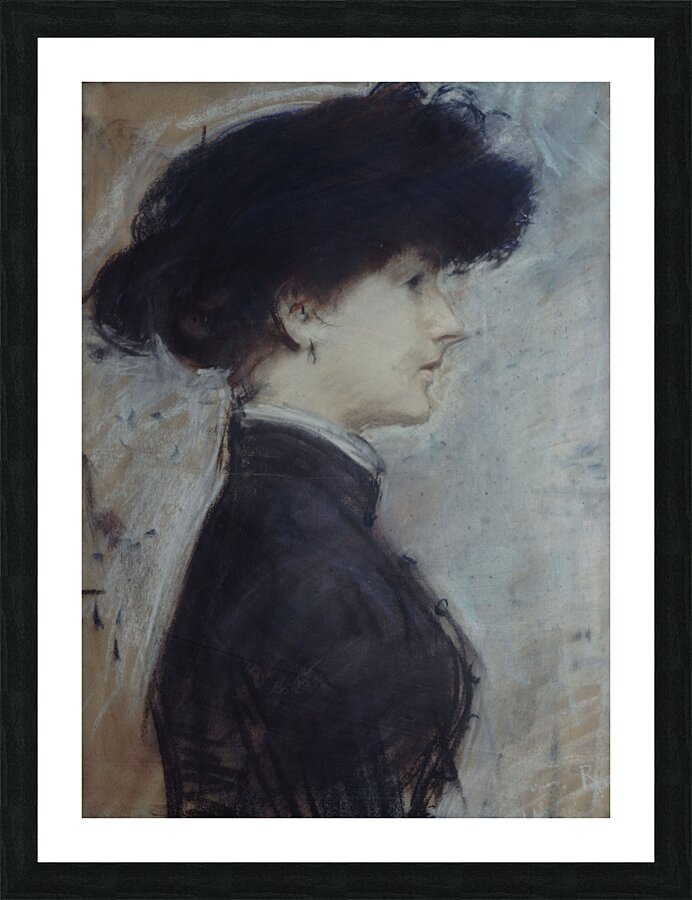 Portrait de femme de profil by Paul César Helleu [1859–1927] Picture Frame print