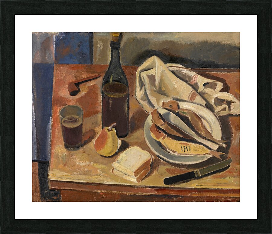 Still Life with Herring [1934] by Gustave De Smet [1877–1943] Picture Frame print