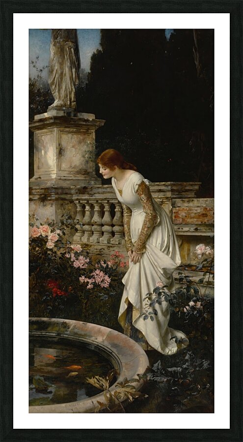 The Koi Pond [1883] by Eduard Niczky [1850–1919] Picture Frame print