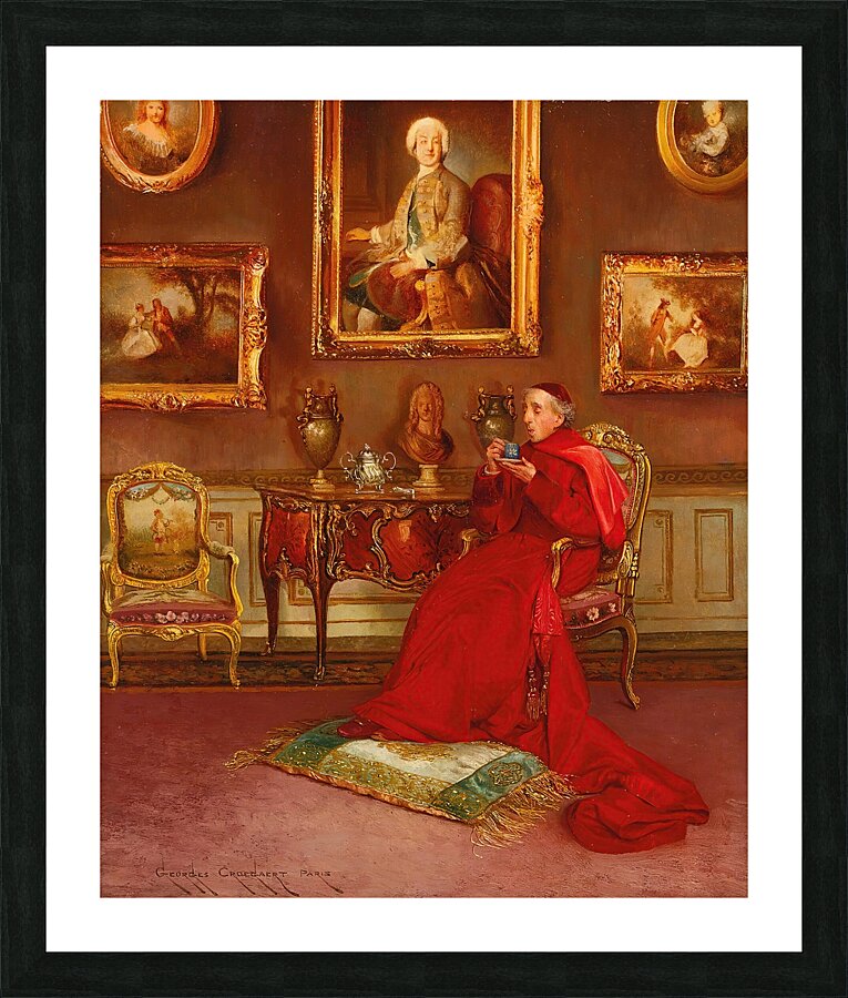 Taking Tea by Georges Croegaert [1848–1923] Picture Frame print