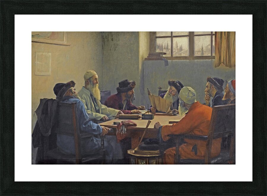 The Seven Rabbis in Jerusalem by Theodoros Ralli [1852–1909] Picture Frame print