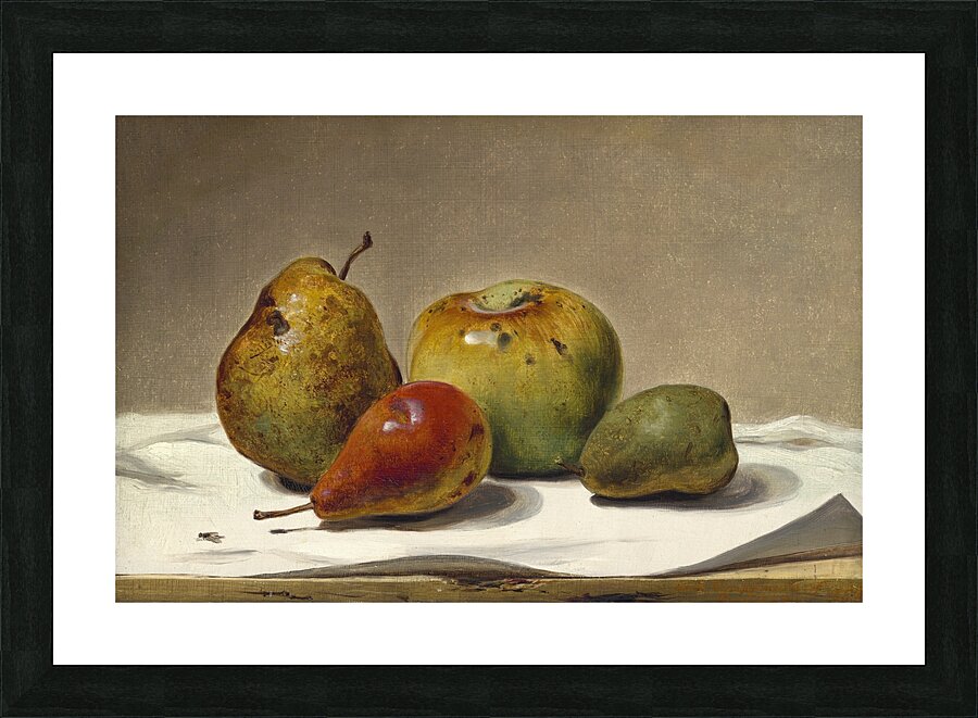 Three Pears and an Apple [1857] by David Johnson [1827–1908] Picture Frame print