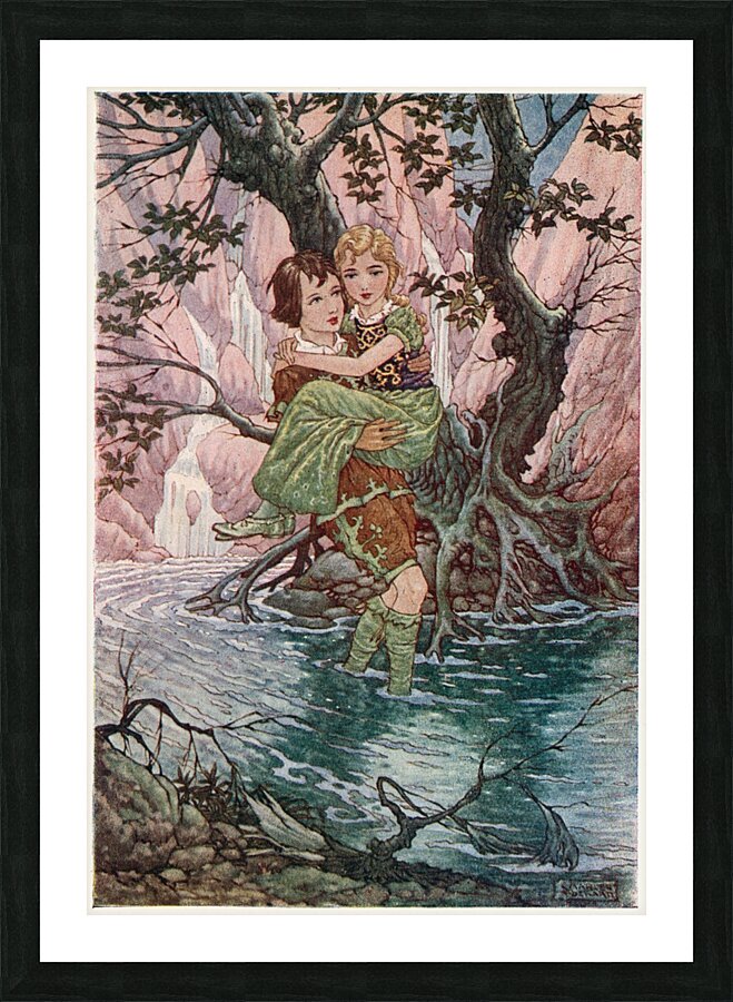 Curdie had again and again to carry her [1949] by Charles Folkard [1878–1963] Picture Frame print