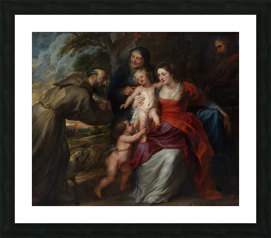 The Holy Family with Saints Francis and Anne and the Infant Saint John the Baptist [early or mid–1630s] by Peter Paul Rubens [1577–1640] Picture Frame print