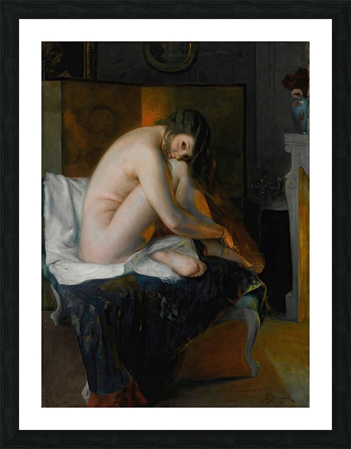 Before The Fire [1912] by Julius Leblanc Stewart [1855–1919] Picture Frame print