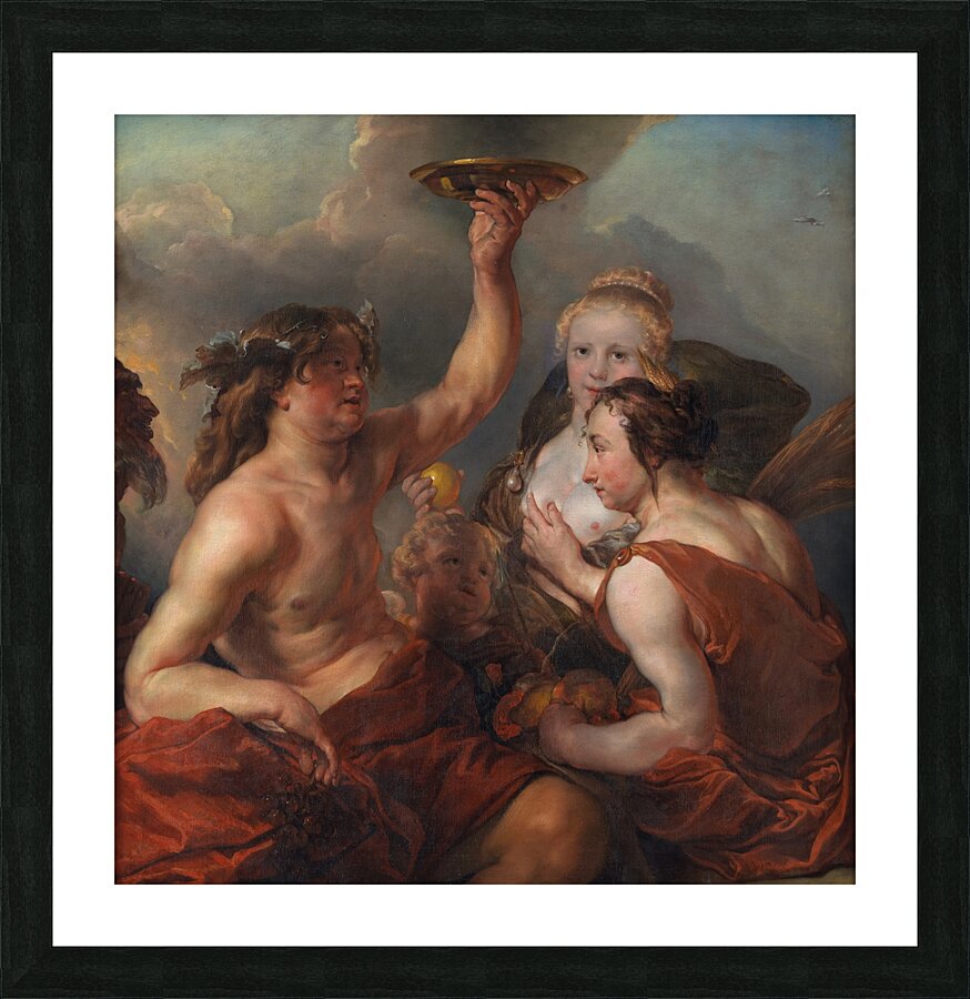 Bacchus. Ceres and Venus [1611–1655] by Cornelis Schut [1597–1655] Picture Frame print