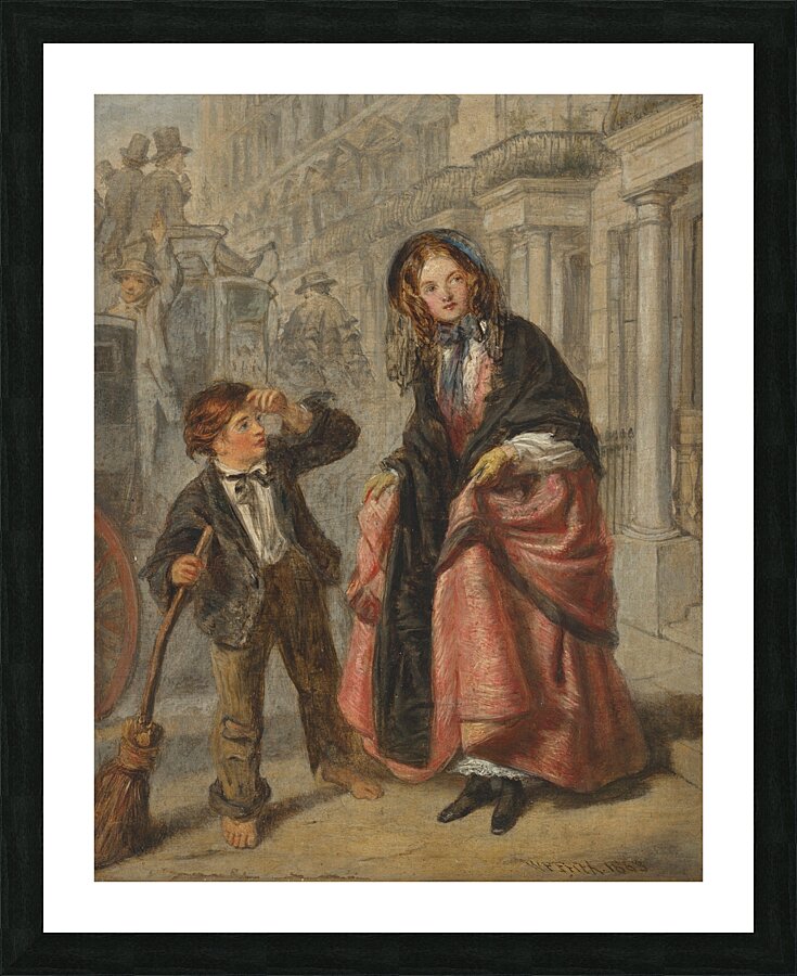 The crossing sweeper [1863] by William Powell Frith [1819–1909] Picture Frame print