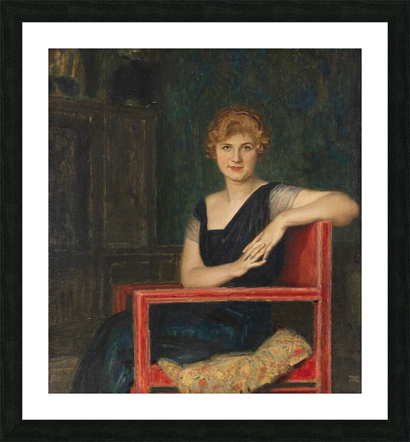 Bildnis einer Dame [1916–1918] by Franz von Stuck [1863–1928] Picture Frame print