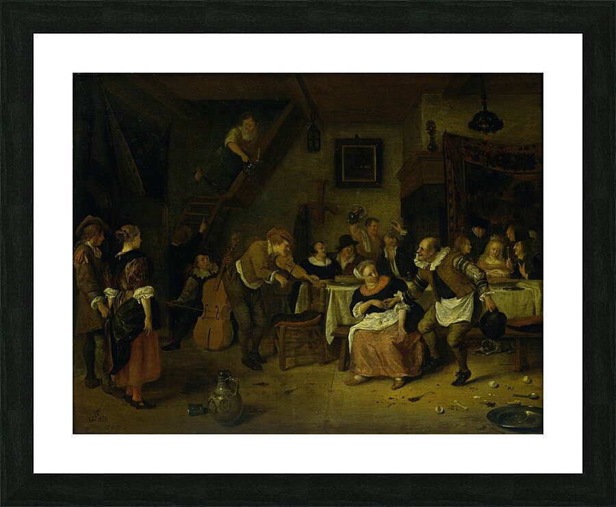 Peasant wedding [1672] by Jan Steen [1626–1679] Picture Frame print