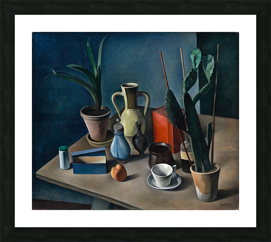 Grosses Stilleben mit Krügen und roter Teedose [1922] by Alexander Kanoldt [1881–1939] Picture Frame print