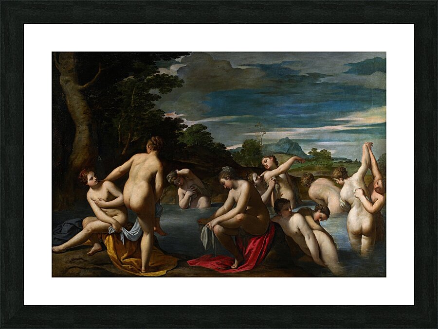 Nymphs At The Bath [C. 1600] by Scarsellino [1550–1620] Picture Frame print