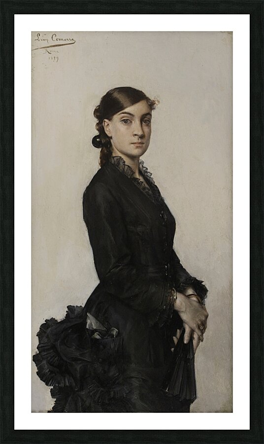 Portrait de Jacqueline Comerre–Paton en robe noire [1879] by Léon François Comerre [1850–1916] Picture Frame print