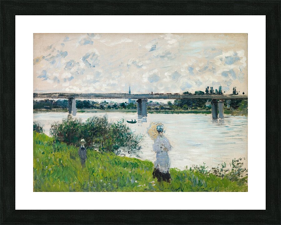 The Promenade with the Railroad Bridge. Argenteuil [1874] by Claude Monet [1840–1926] Picture Frame print