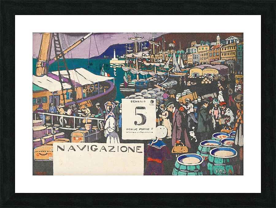 Entwurf Für Ein Schiffsplakat [Study For A Ship Poster] [1906] by Wassily Kandinsky [1866–1944] Picture Frame print