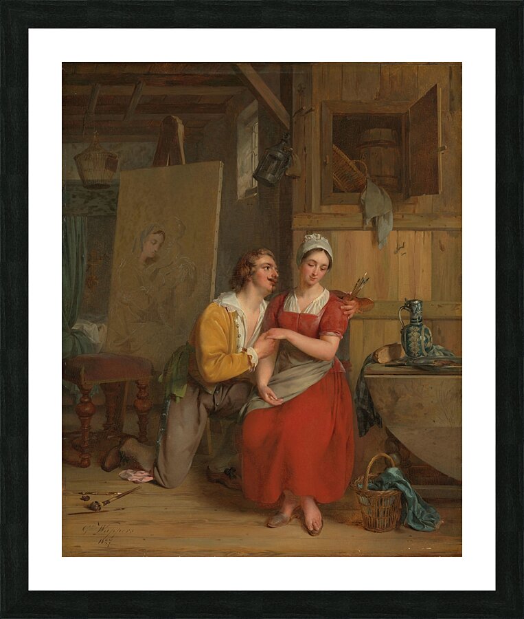 Anthony van Dyck wooing his Model [1827] by Gustaf Wappers [1803–1874] Picture Frame print