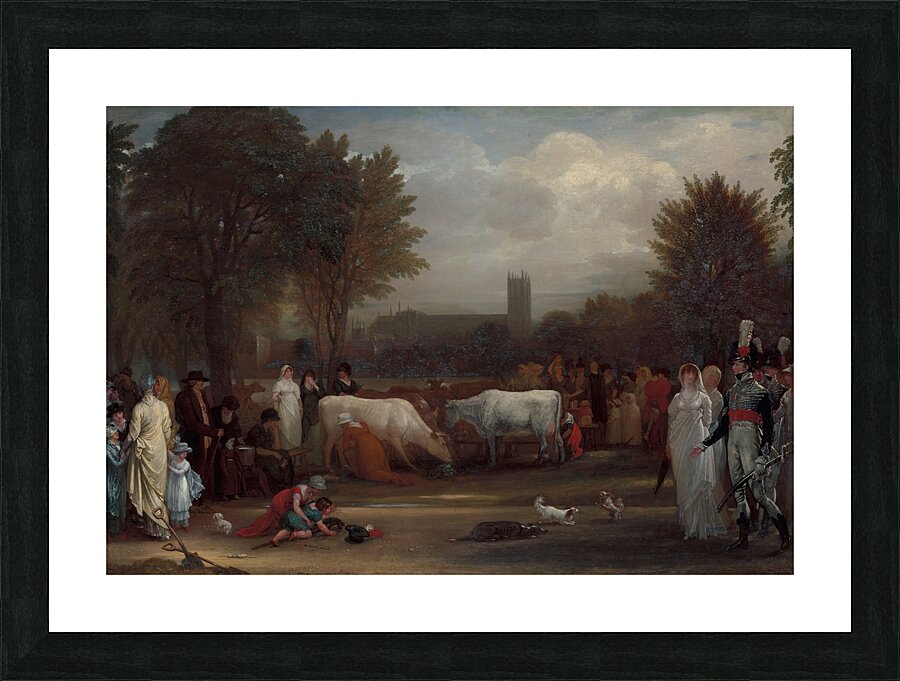 Milkmaids in St. James’s Park. Westminster Abbey Beyond [ca. 1801] by Benjamin West [1738–1820] Picture Frame print