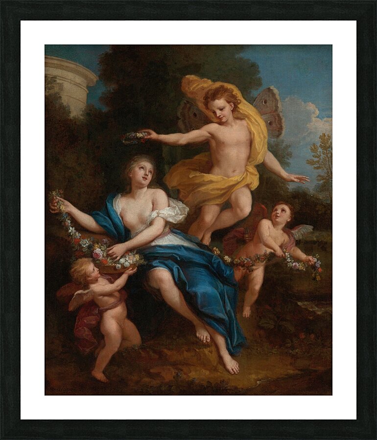 Zephyr Crowning Flora [1702] by Louis de Boullogne the Younger [1654–1733] Picture Frame print