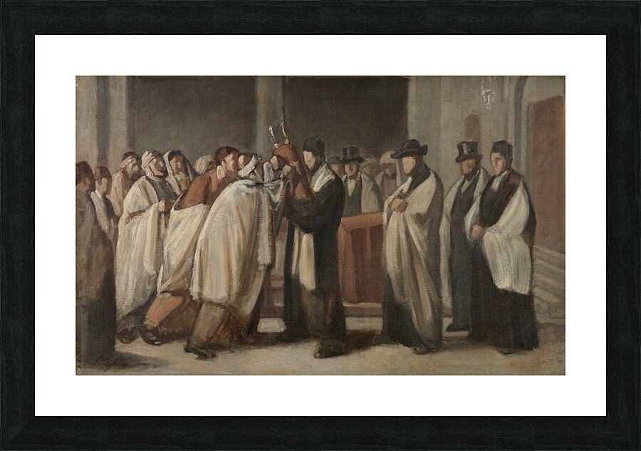 Sabbath Service by Edouard Moyse [1827–1908] Picture Frame print