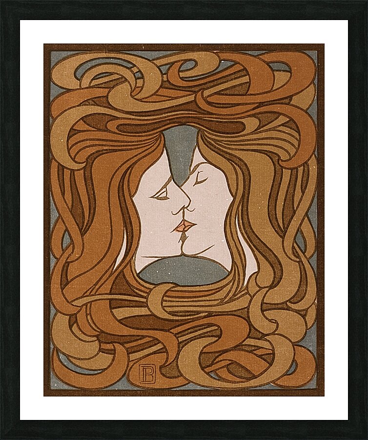 The kiss [circa 1898] by Peter Behrens [1868–1940] Picture Frame print