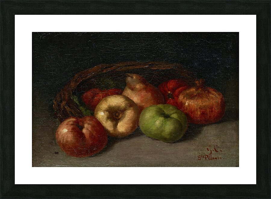 Still Life with Apples. Pear. And Pomegranates [1871] by Gustave Courbet [1819–1877] Picture Frame print