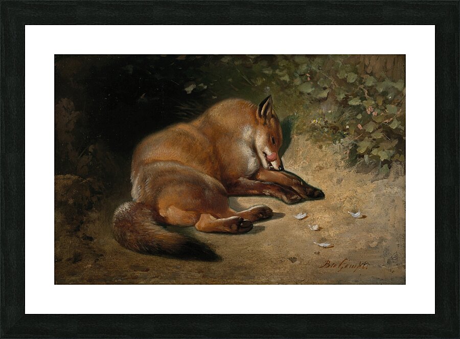 After the meal [1846–1879] by Bernard te Gempt [1826–1879] Picture Frame print