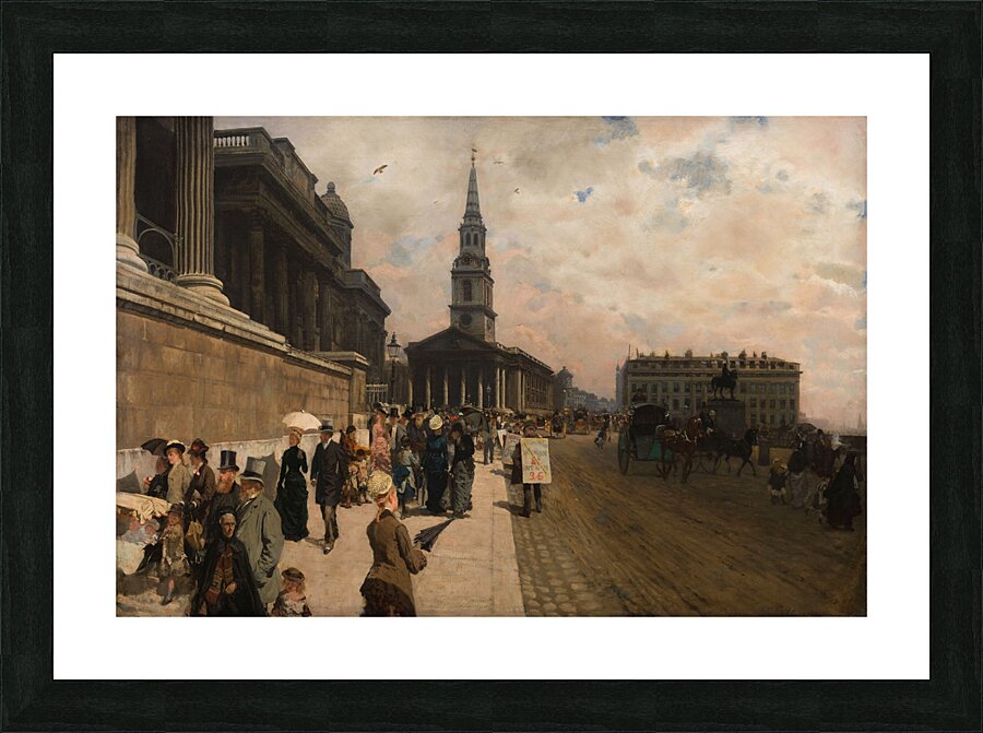 La National Gallery et l’église Saint Martin [Londres] [1878] by Giuseppe De Nittis [1846–1884] Picture Frame print
