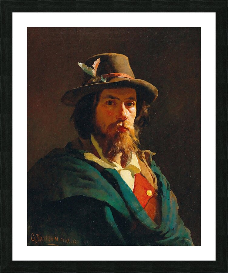 Portrait of a man by Giuseppe Barison [1853–1931] Picture Frame print