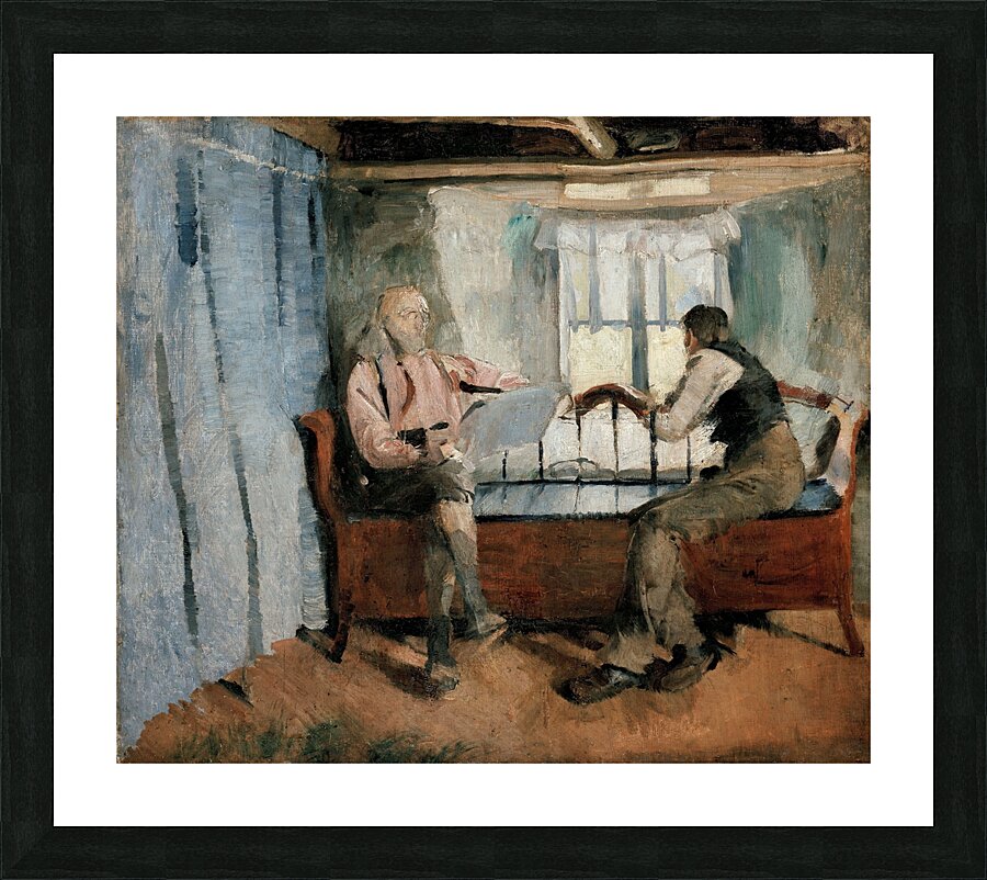 Farm Interior. Knabberud in Bærum [1886] by Harriet Backer [1845–1932] Picture Frame print