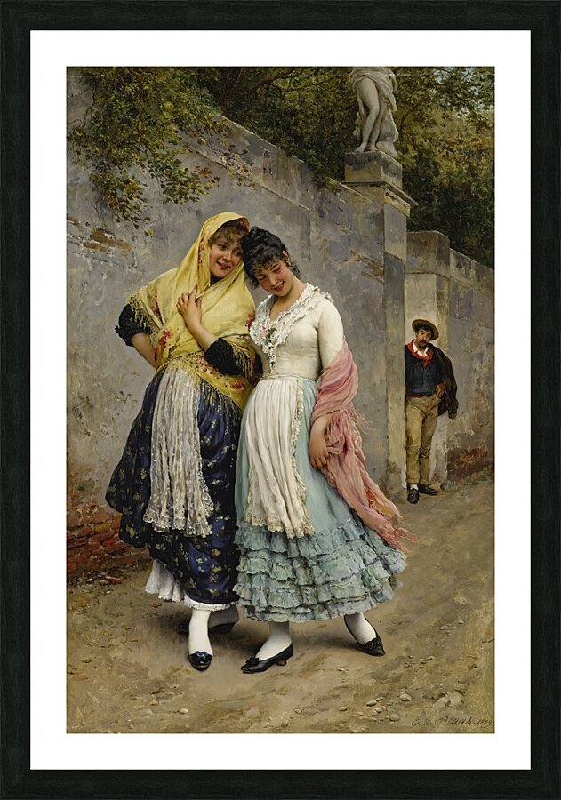 The Flirtation [1889] by Eugen von Blaas [1843–1931] Picture Frame print