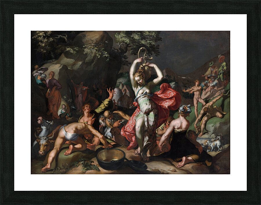 Moses Striking the Rock [1596] by Abraham Bloemaert [1564–1651] Picture Frame print