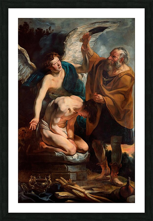 The Sacrifice of Isaac [1625] by Jacob Jordaens [1593–1678] Picture Frame print