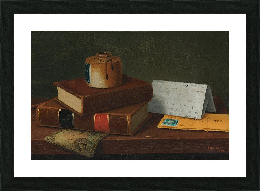 Still Life With Letter To Mr. William Taggart. Esq. [1878] by William Michael Harnett [1848–1892] Picture Frame print