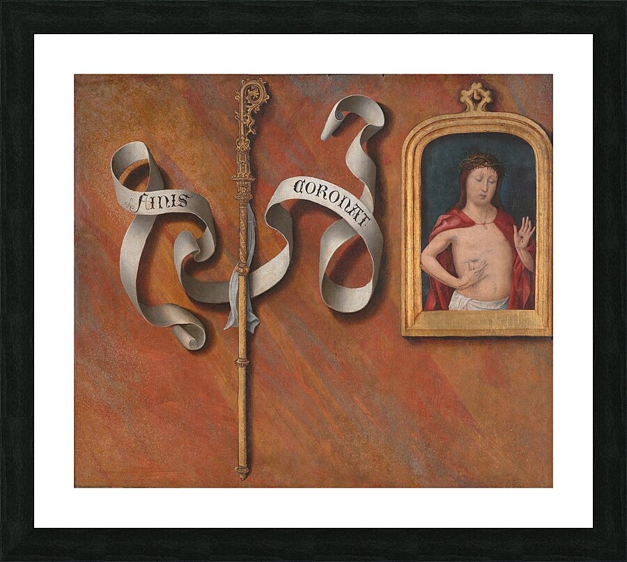 Trompe–l’oeil with Painting of The Man of Sorrows [ca. 1514–15] by Bernard van Orley [1492–1542] Picture Frame print