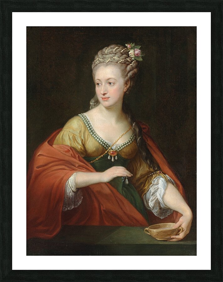 Portrait of a lady. Traditionally identified as Alexandra Evichovna Demidov as Cleopatra by Pompeo Batoni [1708–1787] Picture Frame print