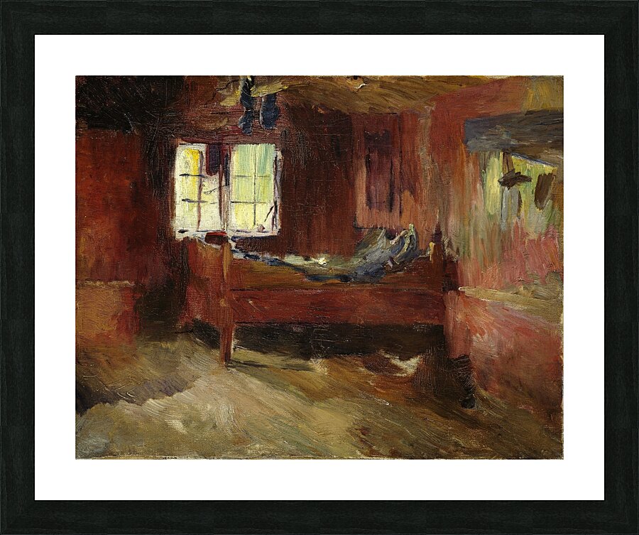 Farm Interior. Strålsjøhaugen [1893] by Harriet Backer [1845–1932] Picture Frame print