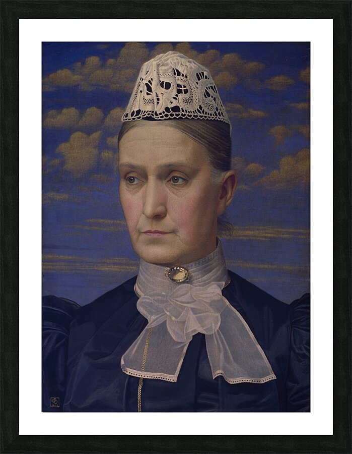 Portrait Of The Artist’s Mother [1902] by Joseph Edward Southall [1861–1944] Picture Frame print