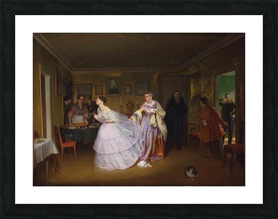 The Major Makes a Proposal [Inspecting a Bride in a Merchant’s House] by Pavel Fedotov [1815–1852] Picture Frame print