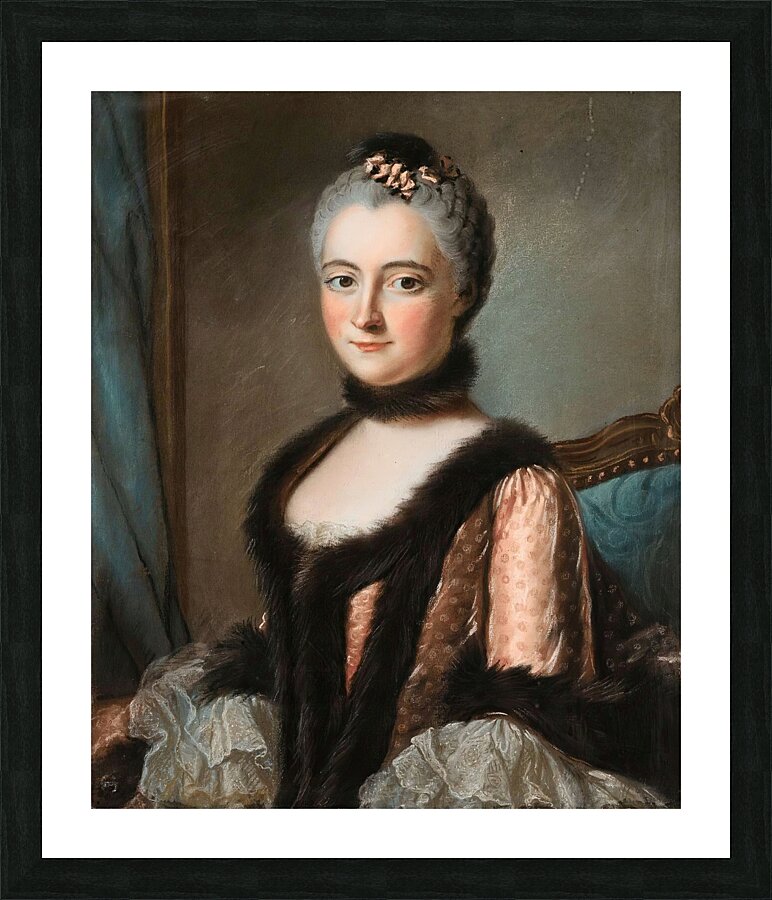 Presumed Portrait Of The Duchesse De Beuvron. Born Rouillé [18th century] by French School [16th–20th Century] Picture Frame print