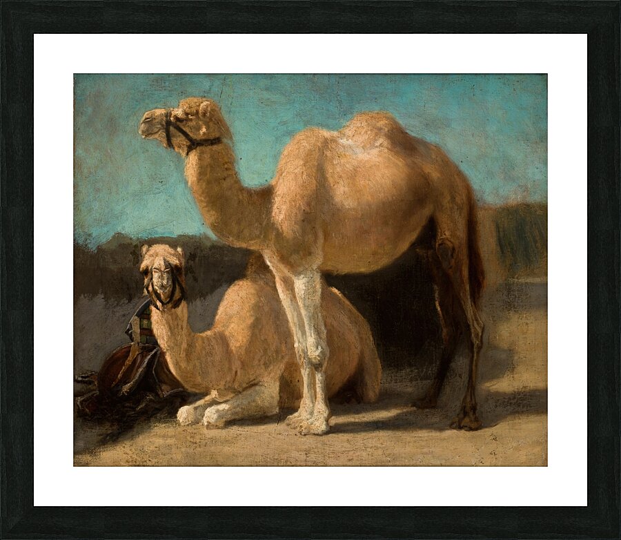 Two Camels [1853–1854] by Henryk Rodakowski [1823–1894] Picture Frame print