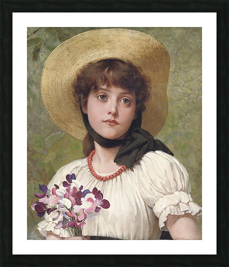 Sweetpeas by George Dunlop Leslie [1835–1921] Picture Frame print