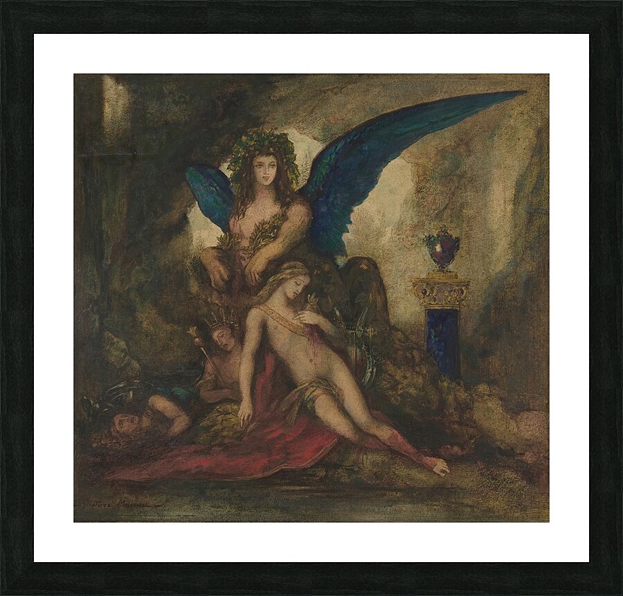 Sphinx in a Grotto [Poet. King and Warrior] [1887–1888] by Gustave Moreau [1826–1898] Picture Frame print