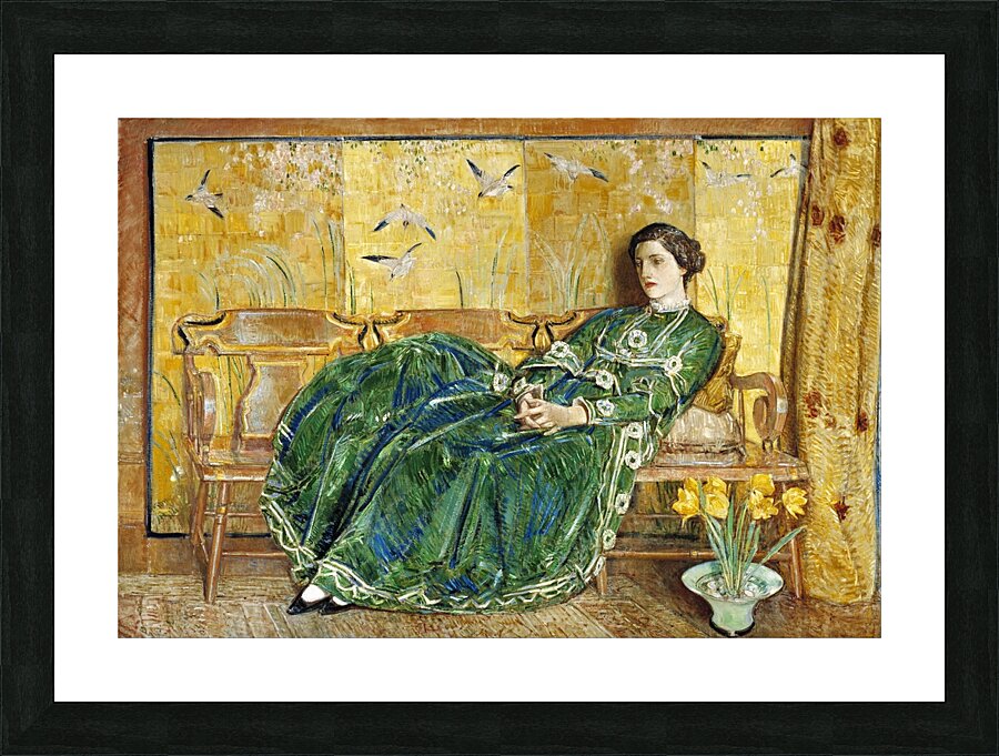 April. [The Green Gown] by Childe Hassam [1859–1935] Picture Frame print