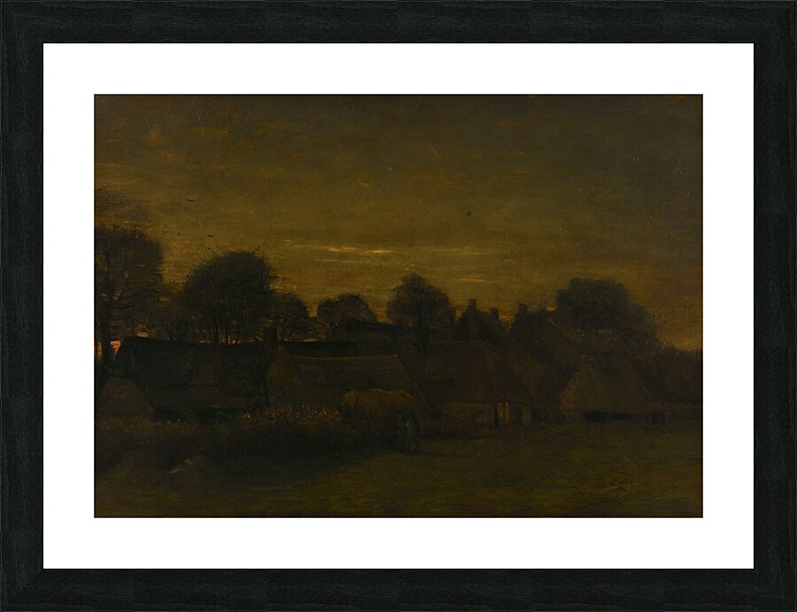 Farming Village at Twilight [1884] by Vincent van Gogh [1853–1890] Picture Frame print