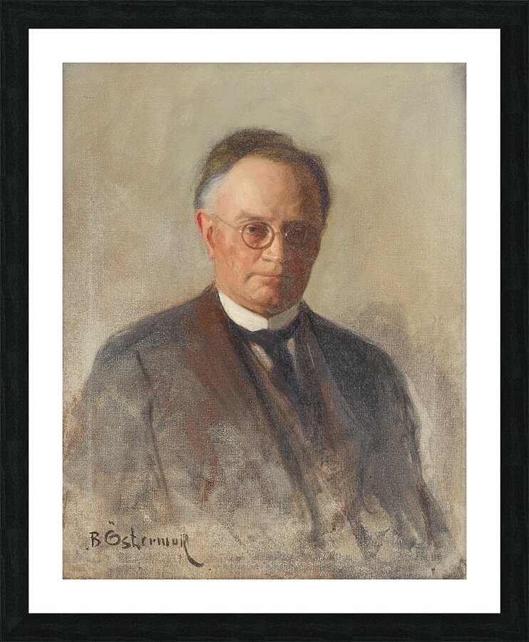 Professor Johan Gunnar Andersson by Bernhard Österman [1870–1938] Picture Frame print