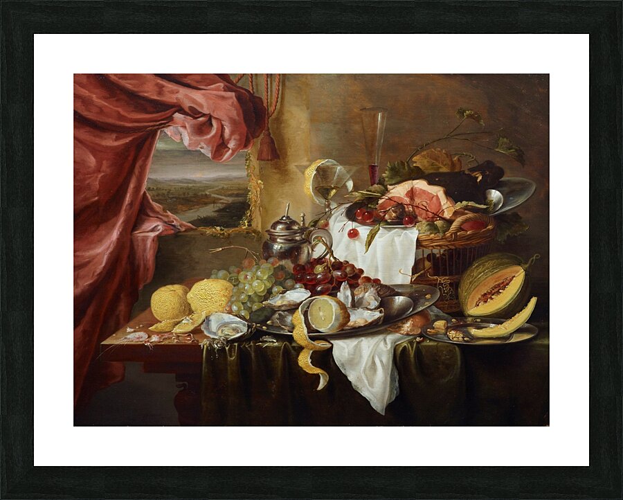 Still Life With Imaginary View [circa 1645] by Laurens Craen [ca. 1620–1670] Picture Frame print