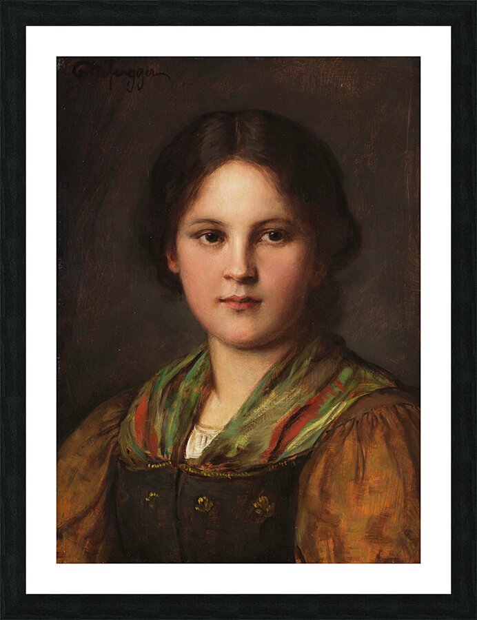 Bauerndirndl [1880–90] by Franz von Defregger [1835–1921] Picture Frame print