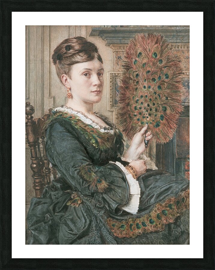 The Peacock Fan by Edward John Poynter [1836–1919] Picture Frame print
